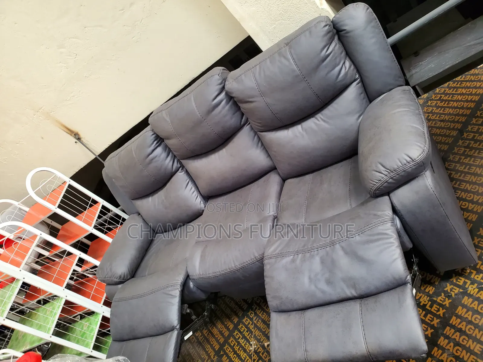 Comfortable Grey Recliner Sofa