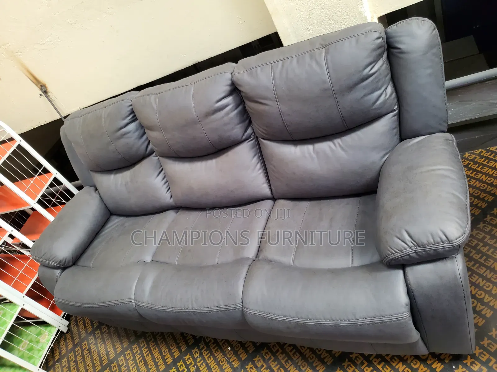 Comfortable Grey Recliner Sofa
