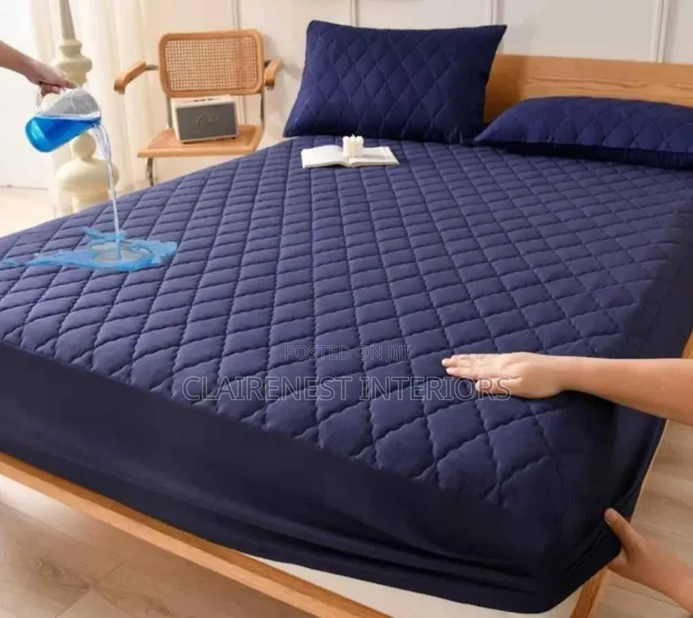 4 by 6 Hand Washable Nevy Blue and White Waterproof Mattress Protector
