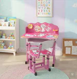 Pink Home Study Desk Chair Set