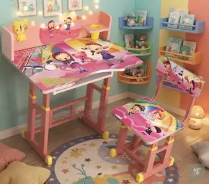 Pink Home Study Desk Chair Set