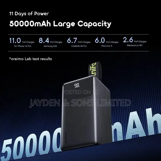 PowerJet 501 (OPB-750SQ) High-Capacity 50,000mAh Power Bank.