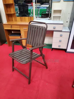 Brown Slatted Outdoor Foldable Chair