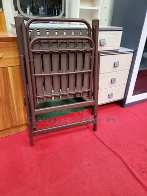 Brown Slatted Outdoor Foldable Chair