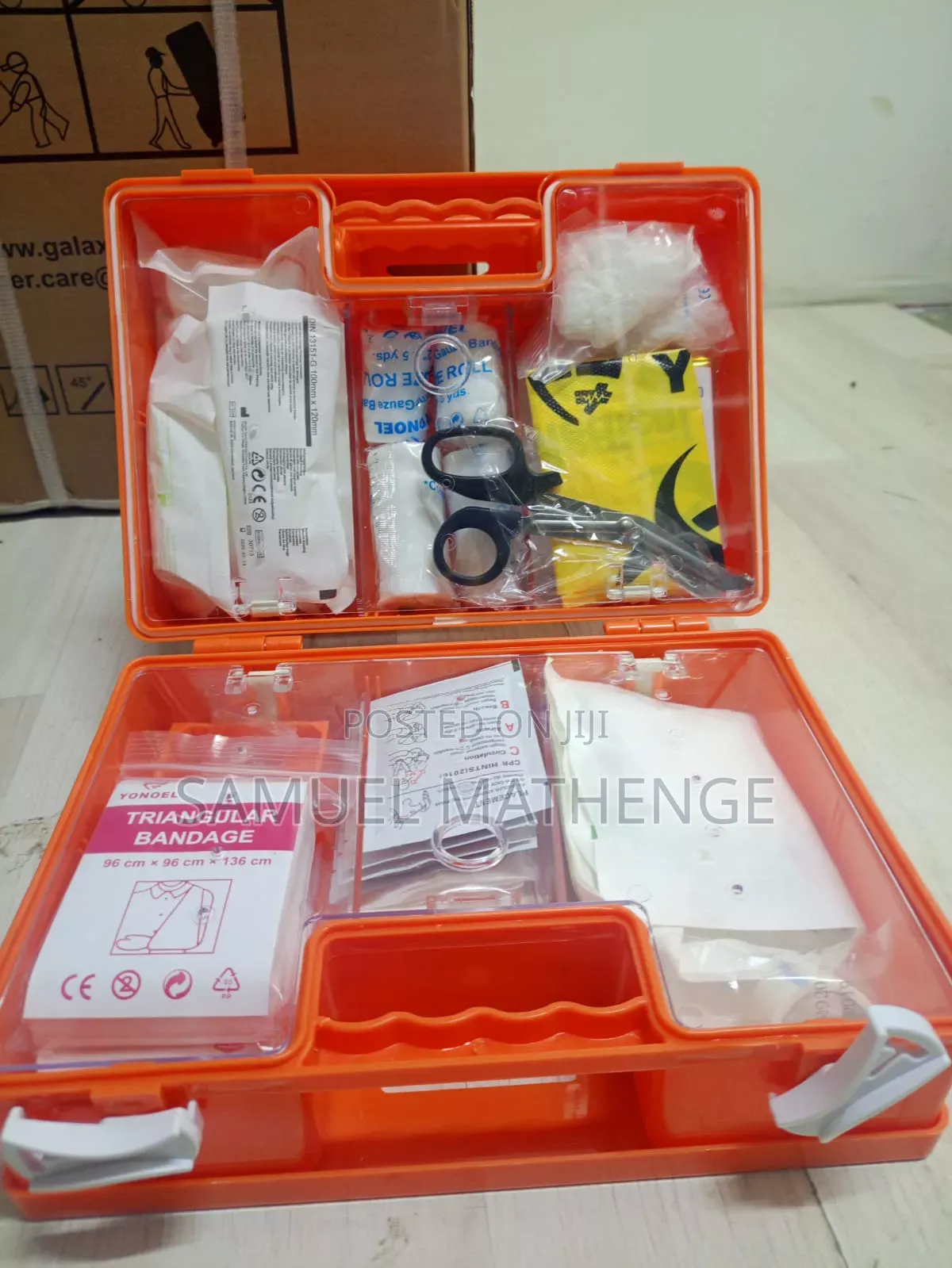 Portable Orange First Aid Kit Box With Handle