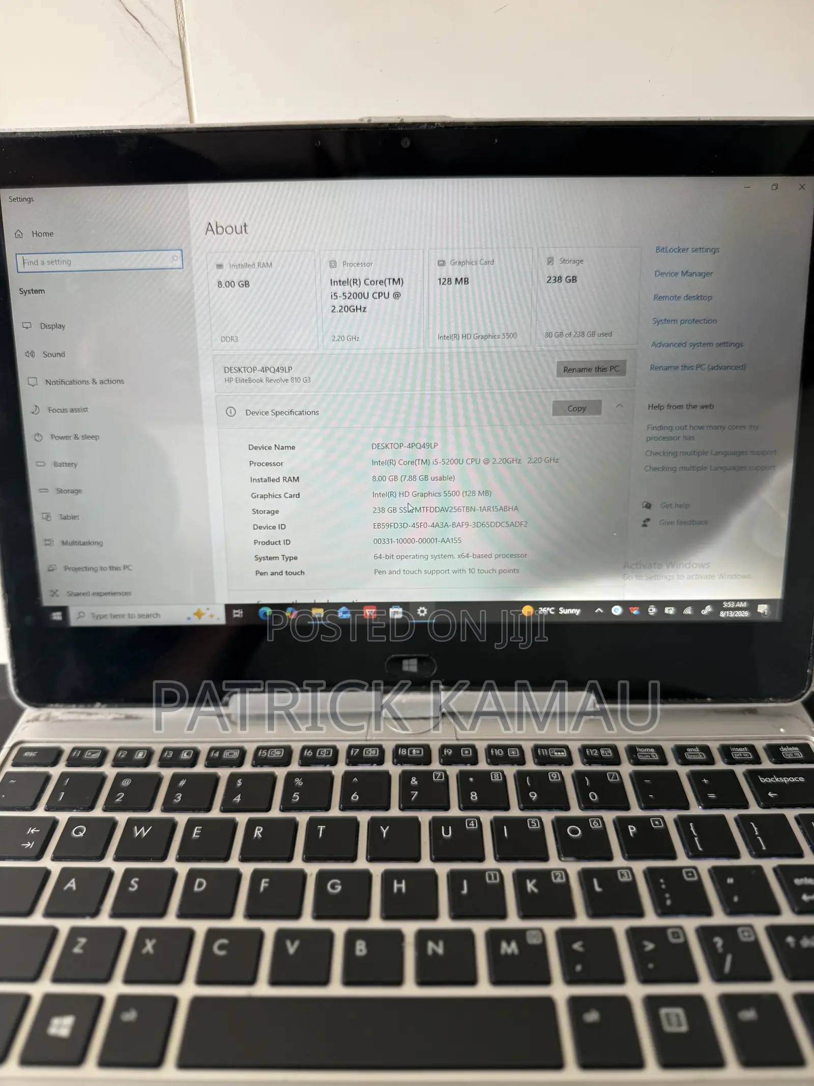 Laptop HP EliteBook 840 G3 8GB Intel Core i5 SSD 256GB