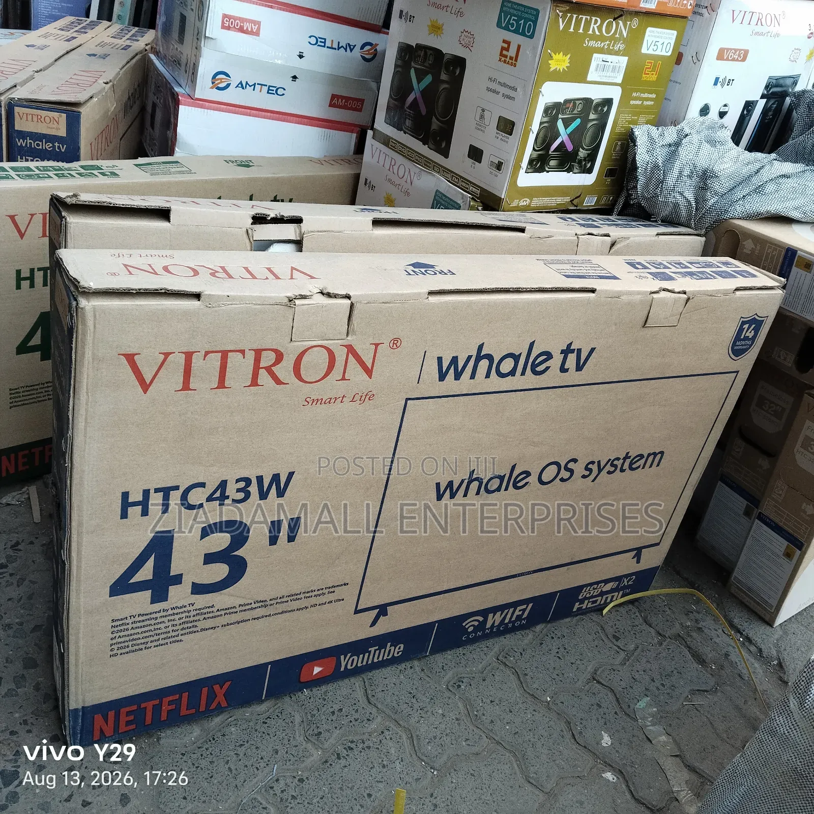 FHD- 43 Inch Vitron Whale Digital Smart TV. 43inches With Mount