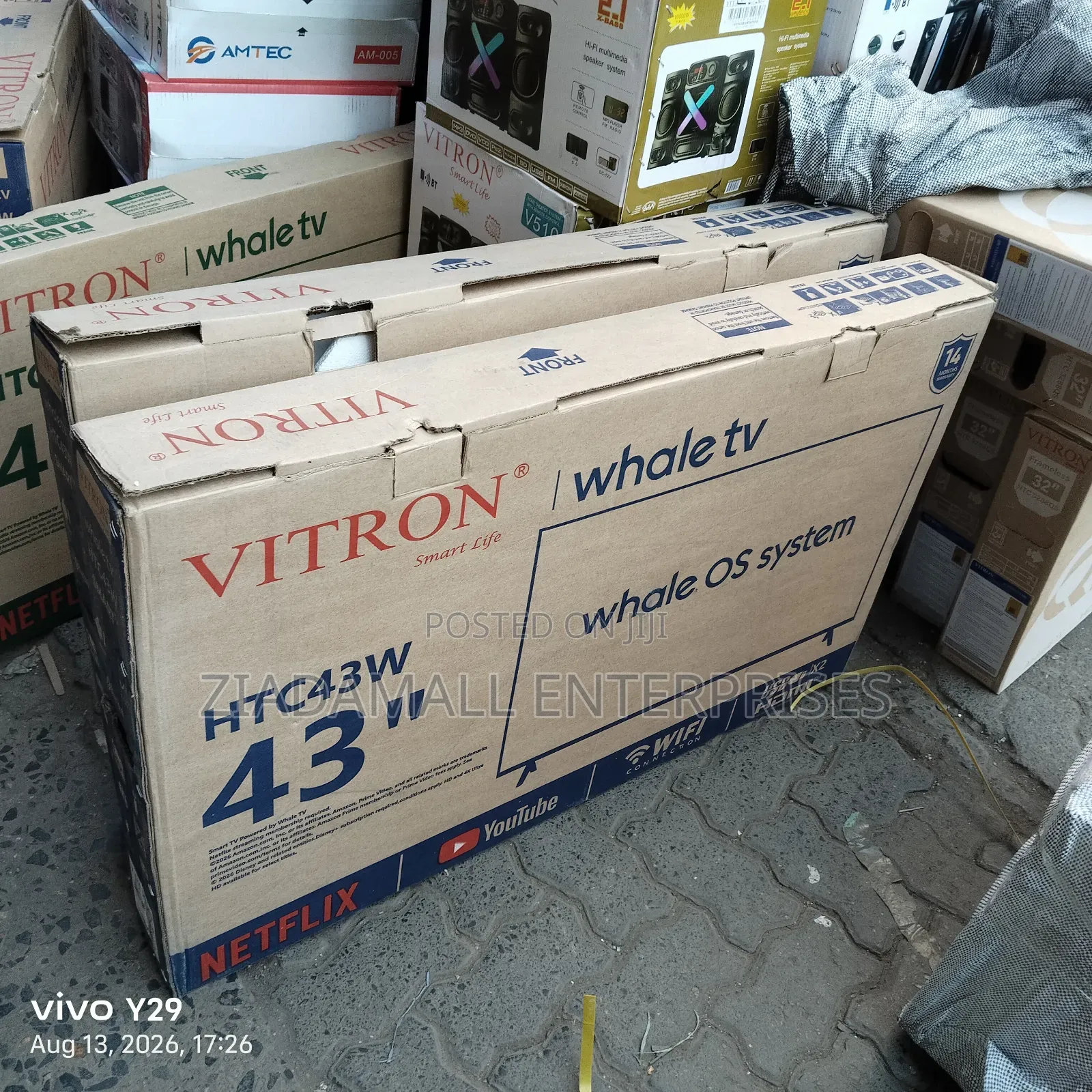 FHD- 43 Inch Vitron Whale Digital Smart TV. 43inches With Mount