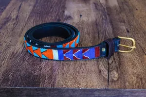 Unisex Maasai Leather Beaded Belts
