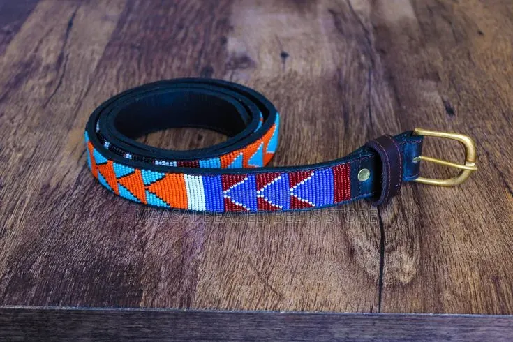 Unisex Maasai Leather Beaded Belts