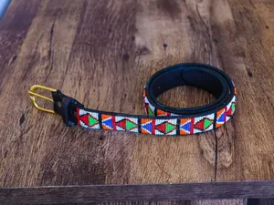 Unisex Maasai Leather Beaded Belts