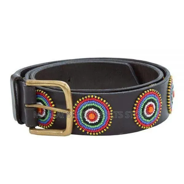 Unisex Maasai Leather Beaded Belts