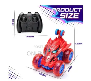 Rechargable 4WD LED Remote Control 360° Spin Stunt Car Toy for Kids