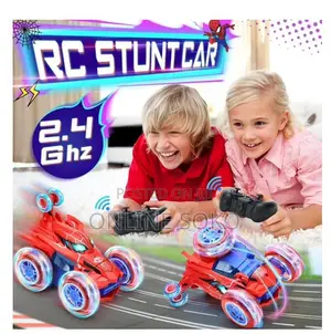 Rechargable 4WD LED Remote Control 360° Spin Stunt Car Toy for Kids