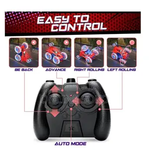 Rechargable 4WD LED Remote Control 360° Spin Stunt Car Toy for Kids