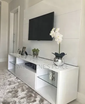 ​Modern White Gloss TV Stand / Media Console – Sleek Stylish Living