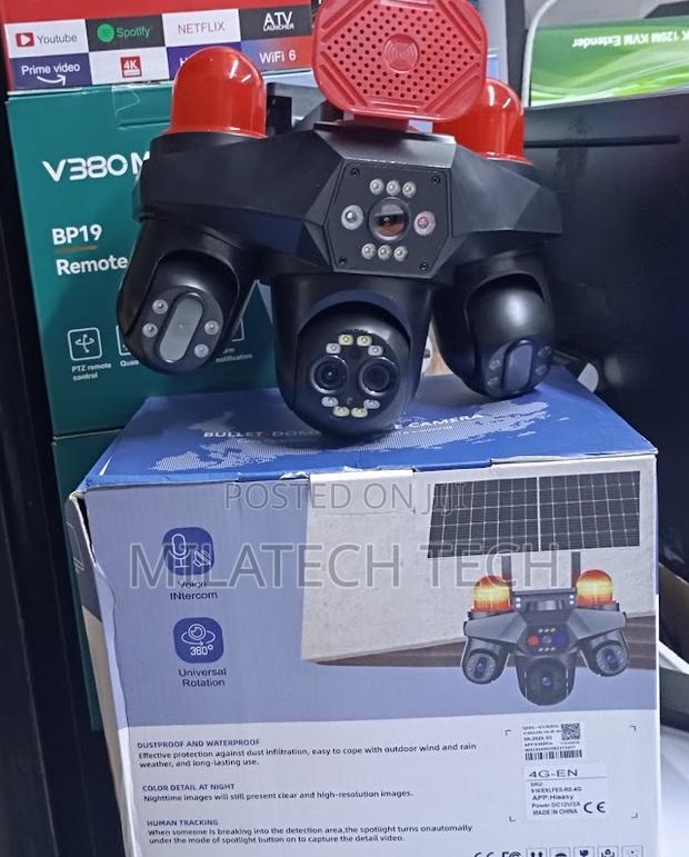 V380 4G Solar Camera 4 Lens With Remote Phone Monitorin