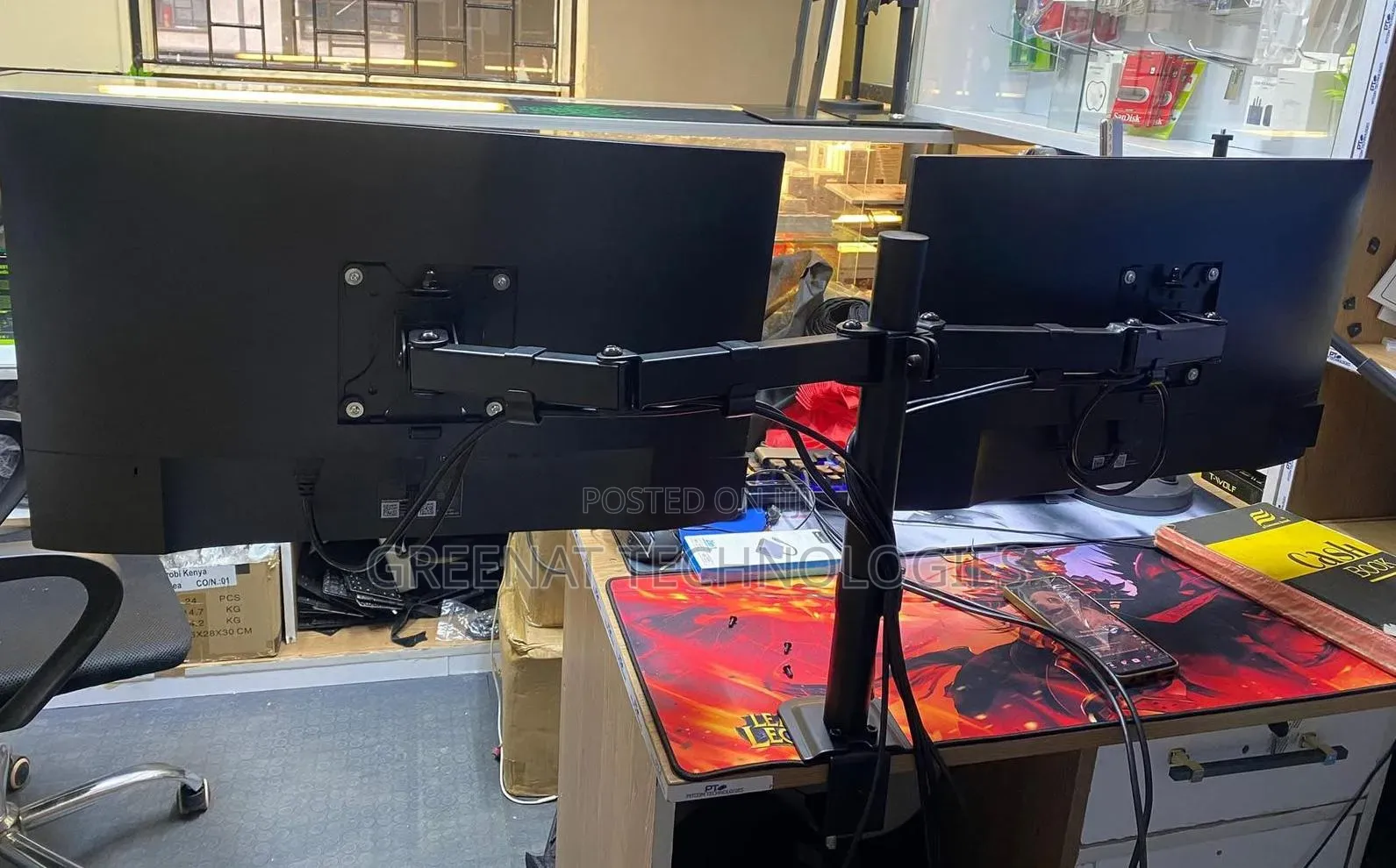 Dual Arm Monitor Stand | Non-Branded | Desk Mount | Kenya
