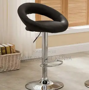 Kitchen Stool;Premium Leather Round Back Chair With Durable Metal Legs