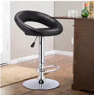 Kitchen Stool;Premium Leather Round Back Chair With Durable Metal Legs