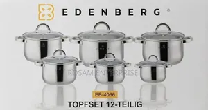 Edenberg 12 PC Stainless Steel Cookware Set Induction Enabled