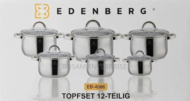 Edenberg 12 PC Stainless Steel Cookware Set Induction Enabled