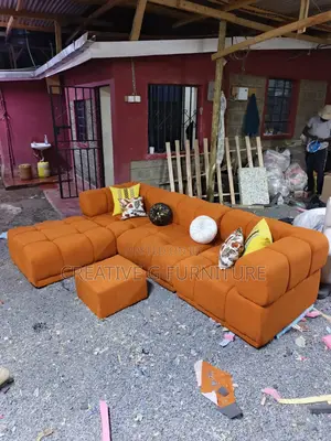6-Seater Orange Bubble Sofa With Footrest