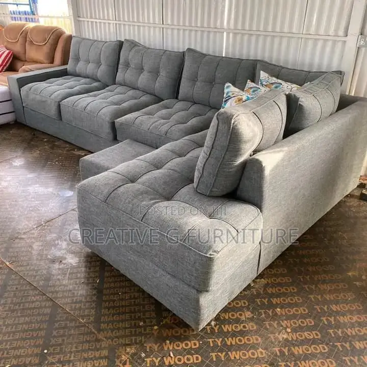 6-Seater Tufted L-Shaped Sofa