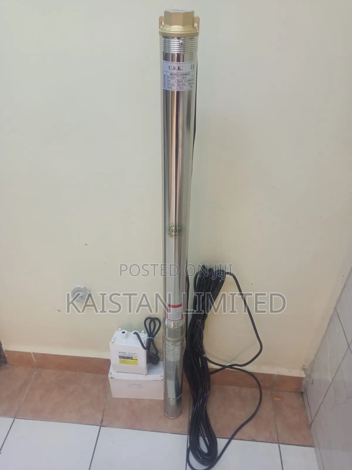 1HP 750W Borehole Pump for Deep Wells – 1.25 Inch | 126M Max Lift