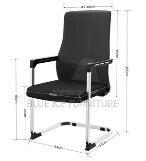 Black Office Waiting Chair With Fixed Arms Metal Base