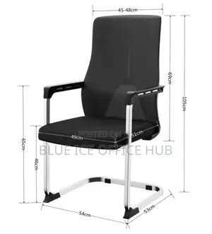 Black Office Waiting Chair With Fixed Arms Metal Base