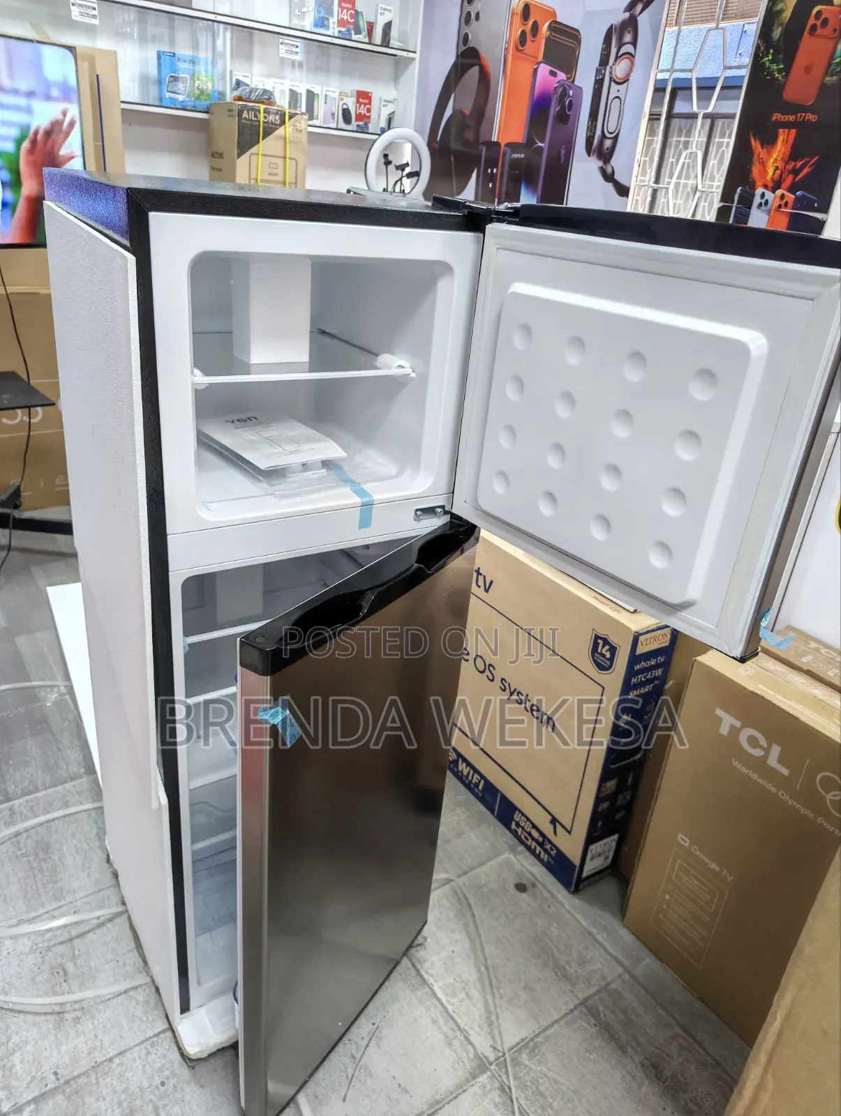 VON VRT-138DRHX Double Door Fridge, Top Mount Freezer- 138L