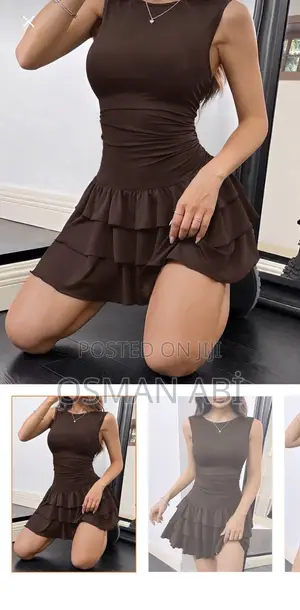 JE-TU Layered Ruffled Mini Dress