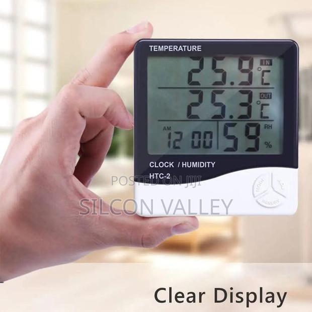 HTC-2 Digital Thermometer Hygrometer With Clock - thumbnail 2