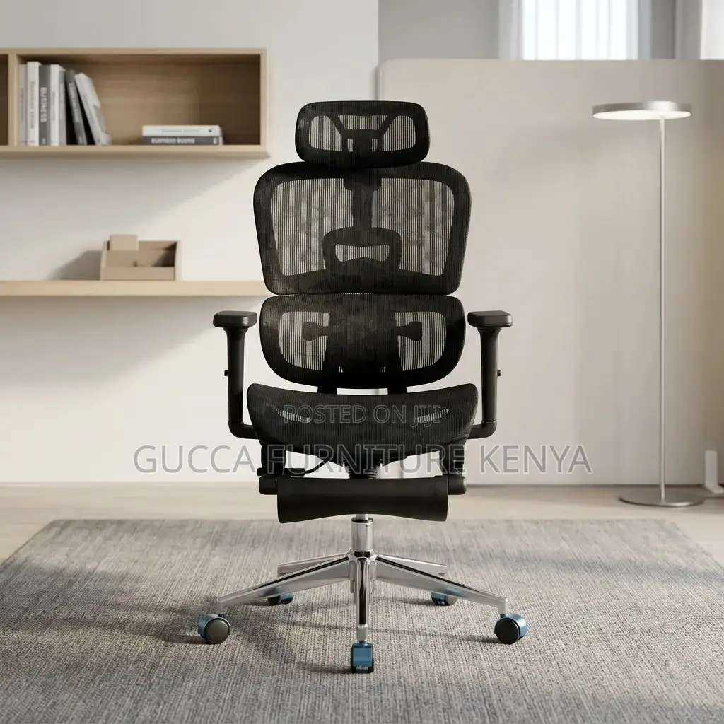 Modern Full Mesh Study Chair With Footrest.