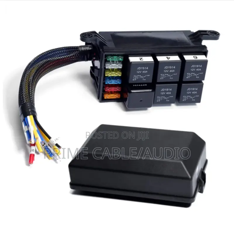 12V 6-Relay Automotive Fuse Relay Distribution Box,