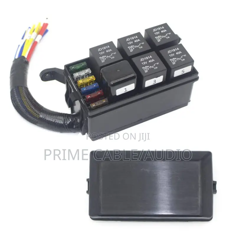 12V 6-Relay Automotive Fuse Relay Distribution Box,