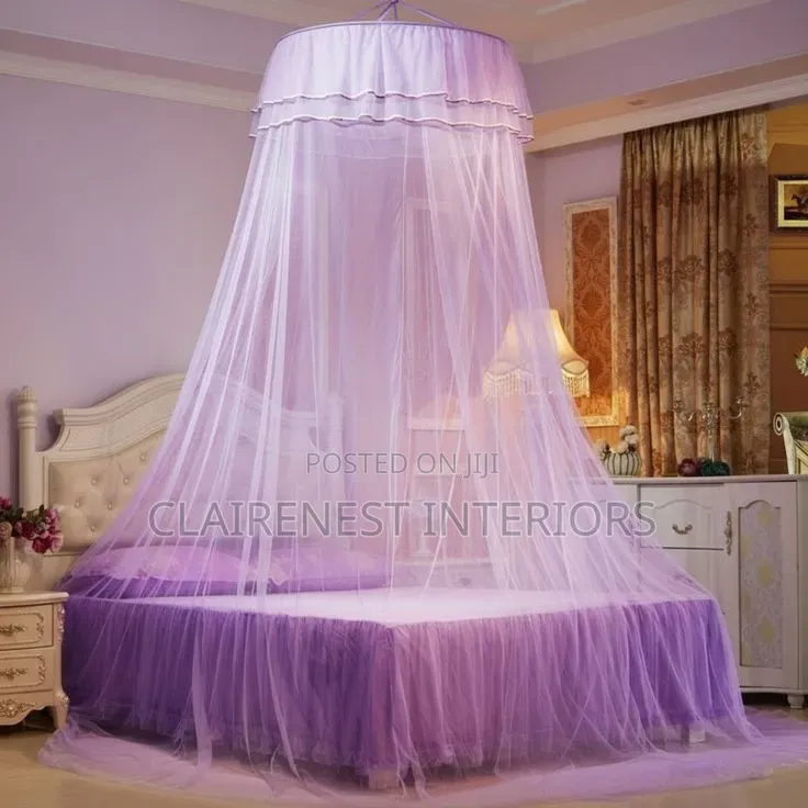 3by 6 , Purple Opened and Closed Round Mosquito Net