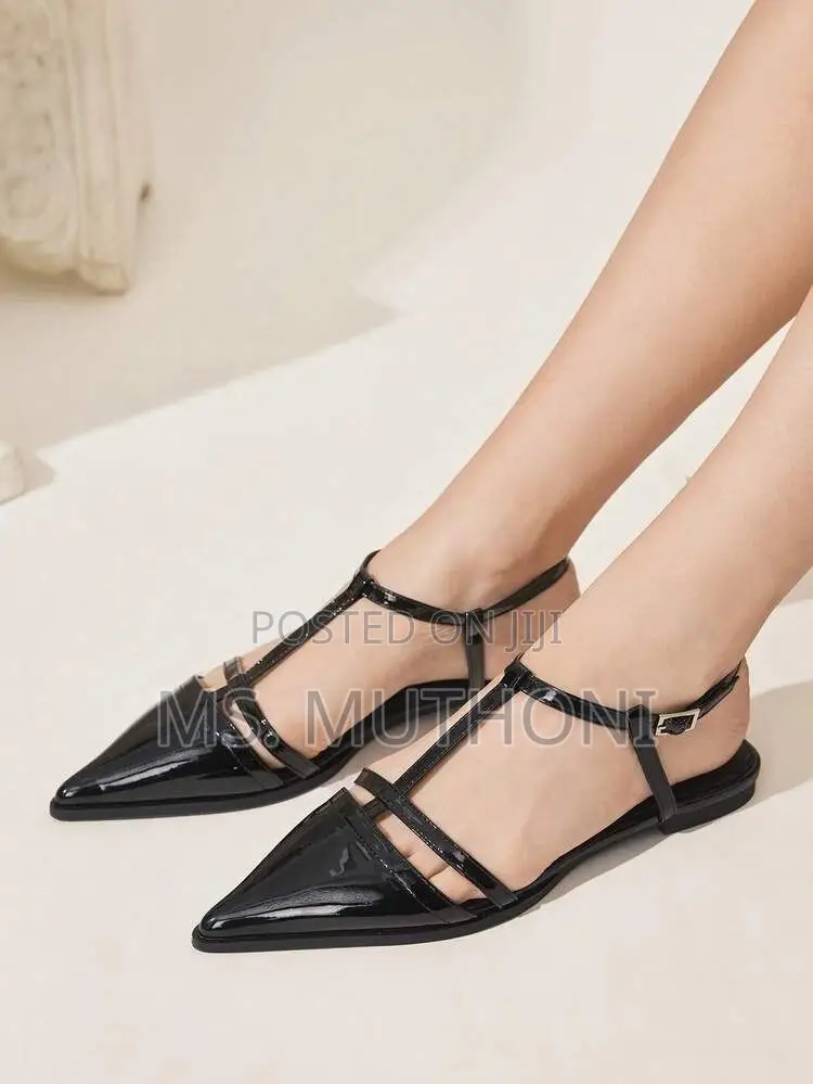 Pointed-Toe Adjustable Slingback Flat Sandals Size 37-42