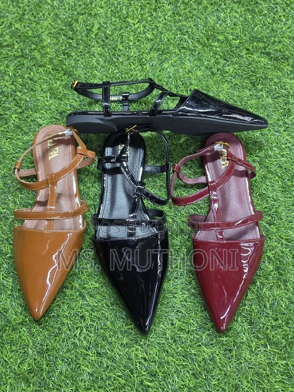 Pointed-Toe Adjustable Slingback Flat Sandals Size 37-42