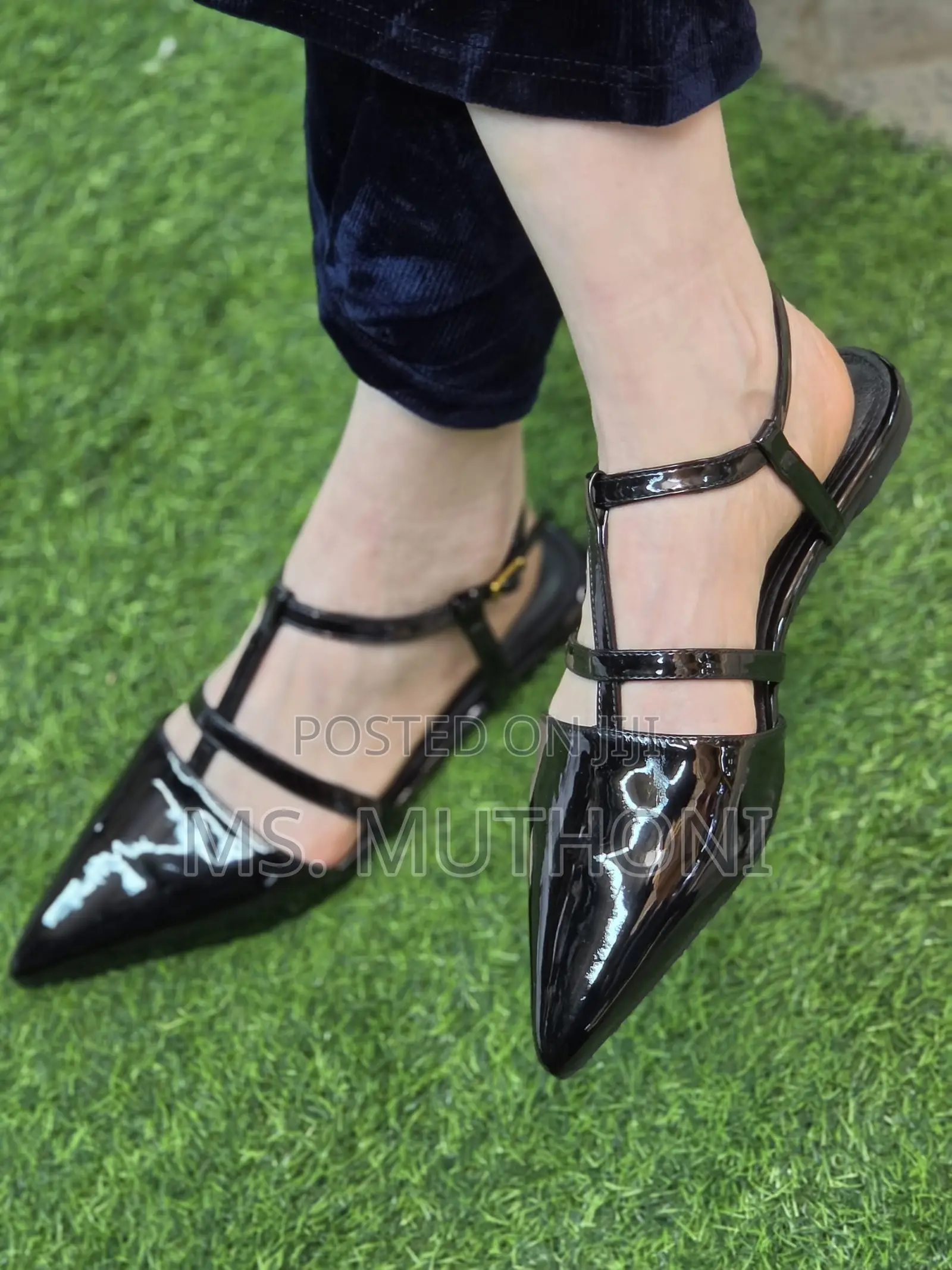 Pointed-Toe Adjustable Slingback Flat Sandals Size 37-42