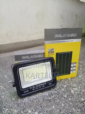 SolarMax 200W Solar LED Outdoor Flood Light With 12W 5V Solar Panel