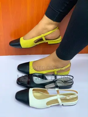Three Show Slingback Flat Shoes