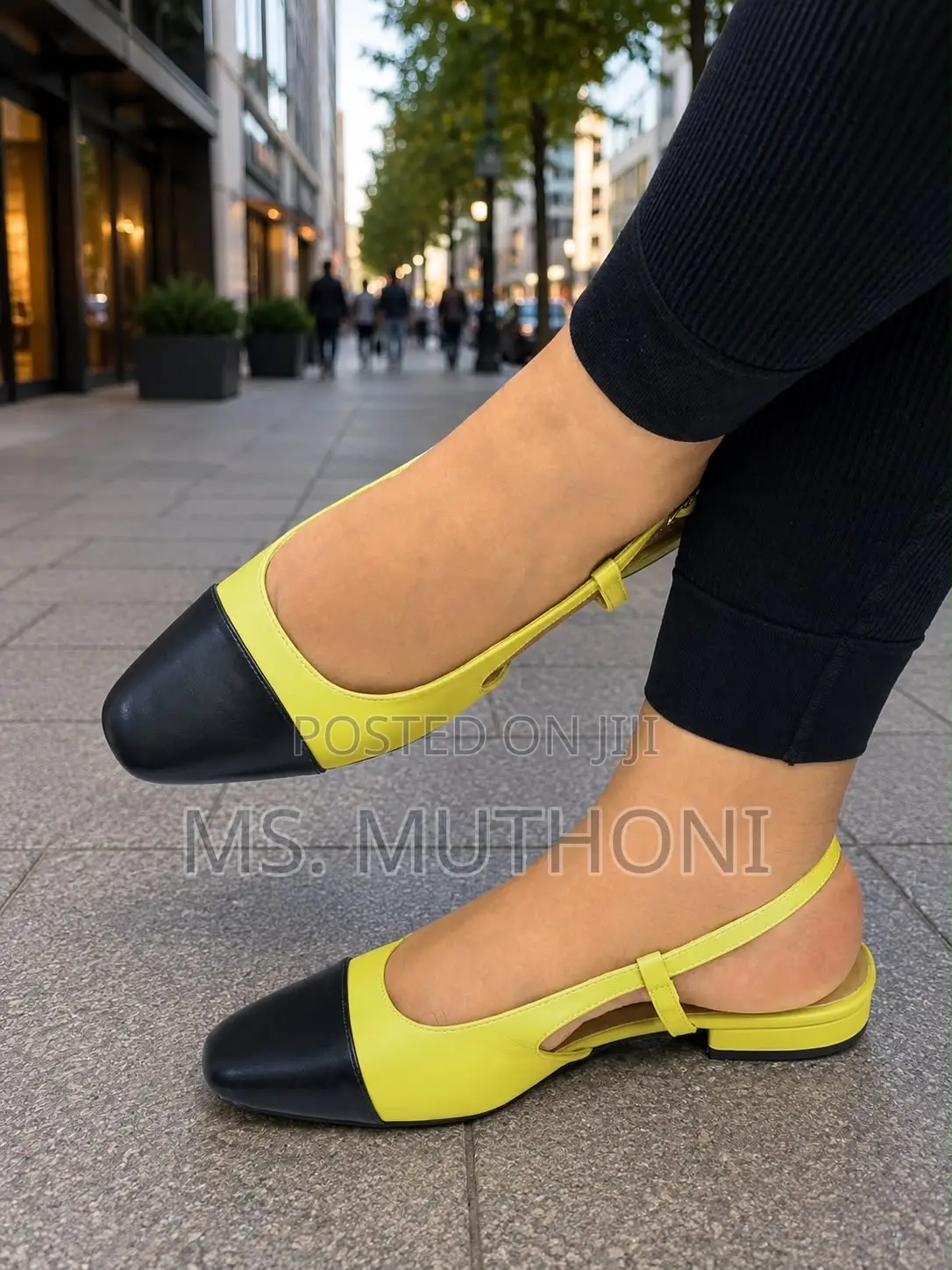 Three Show Slingback Flat Shoes