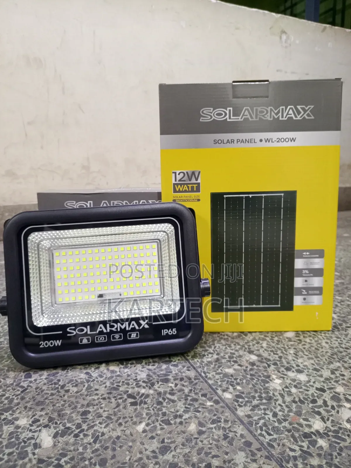 SolarMax WL-200W 200W Solar Flood Light – IP65 Outdoor Security Light
