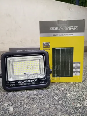 SolarMax WL-200W 200W Solar Flood Light – IP65 Outdoor Security Light