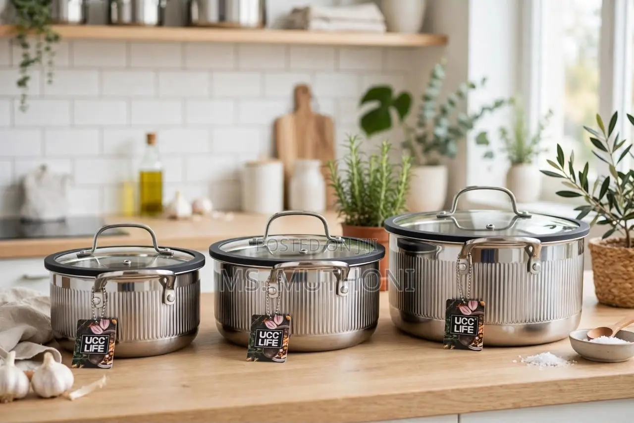 12 PCs Premium Triply Stainless Steel UCC Life Cooking Pots Set