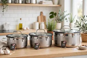 12 PCs Premium Triply Stainless Steel UCC Life Cooking Pots Set