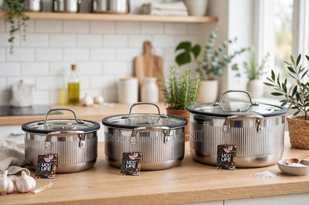 12 PCs Premium Triply Stainless Steel UCC Life Cooking Pots Set