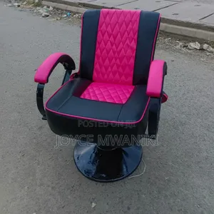 Salon Chair or Finishing Chair, Black and Pink 